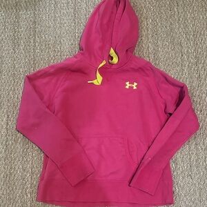 Under Armour Magenta Hoodie with Lime Logo